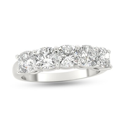 2 1 2 Ct T W Cushion Cut Diamond Five Stone Anniversary Band In Platinum G Vs2 Zales