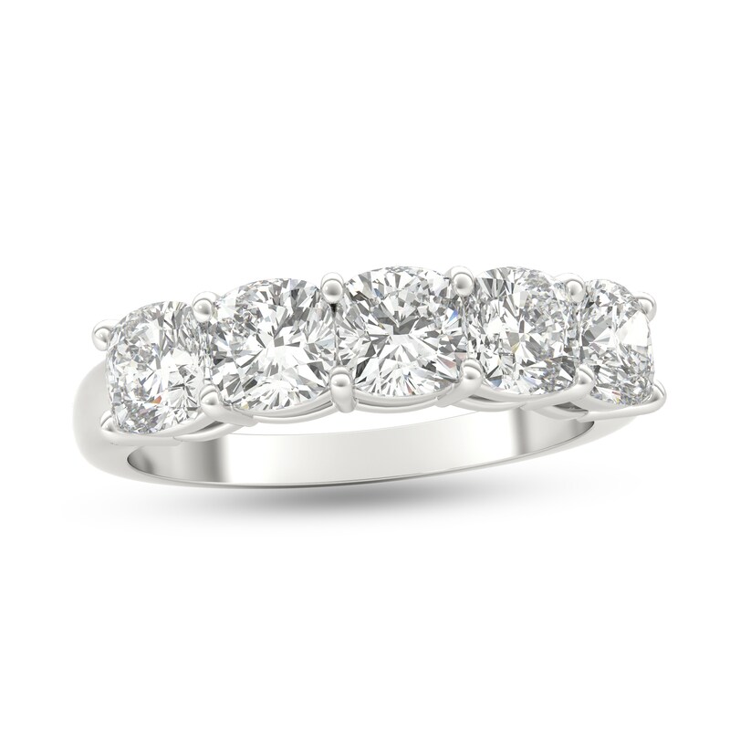 2-1/2 CT. T.W. Cushion-Cut Diamond Five Stone Anniversary Band in Platinum (G/VS2)