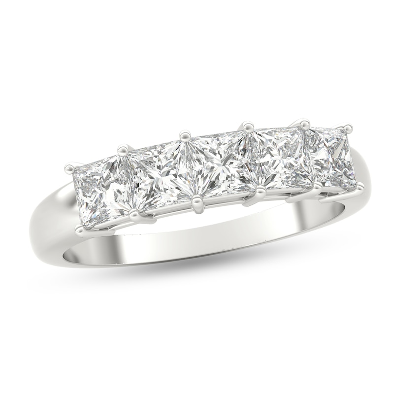 Main Image 1 of 1 CT. T.W. Princess-Cut Diamond Five Stone Anniversary Band in Platinum (I/VS2)