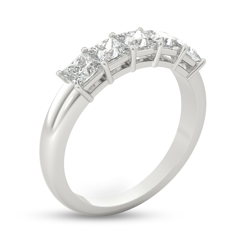 Main Image 2 of 1 CT. T.W. Princess-Cut Diamond Five Stone Anniversary Band in Platinum (I/VS2)