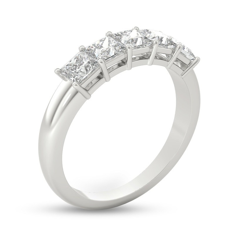 1 CT. T.W. Princess-Cut Diamond Five Stone Anniversary Band in Platinum (I/VS2)