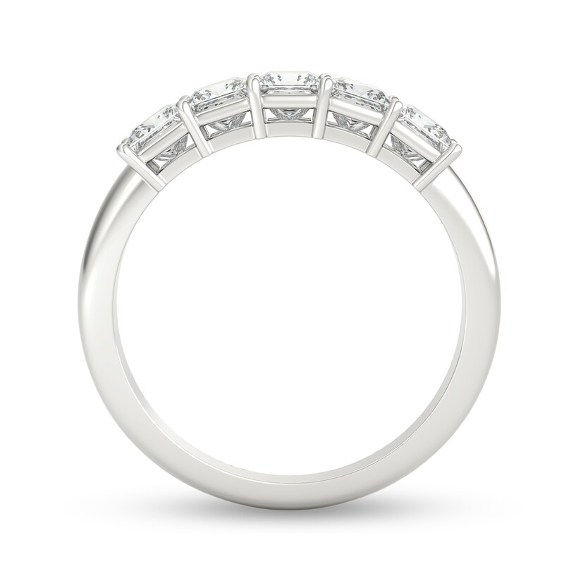 Main Image 3 of 1 CT. T.W. Princess-Cut Diamond Five Stone Anniversary Band in Platinum (I/VS2)