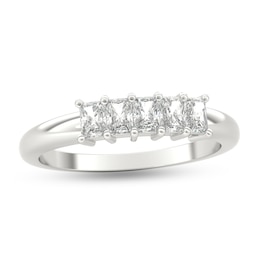 1/2 CT. T.W. Radiant-Cut Diamond Five Stone Anniversary Band in Platinum (G/VS2)