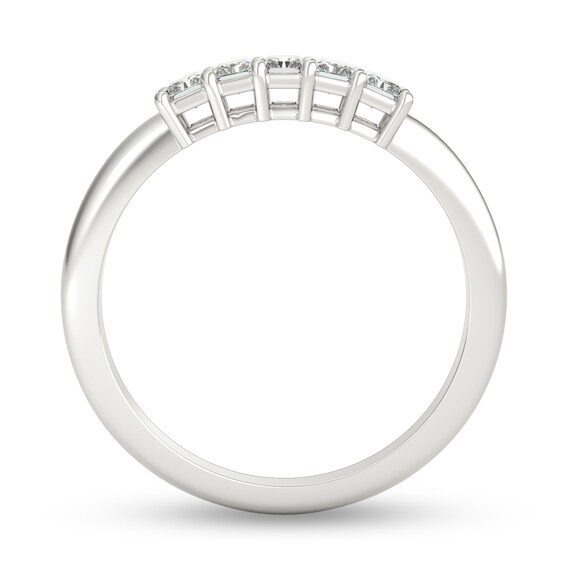 1/2 CT. T.w. Radiant-Cut Diamond Five Stone Anniversary Band in Platinum (G/Vs2)