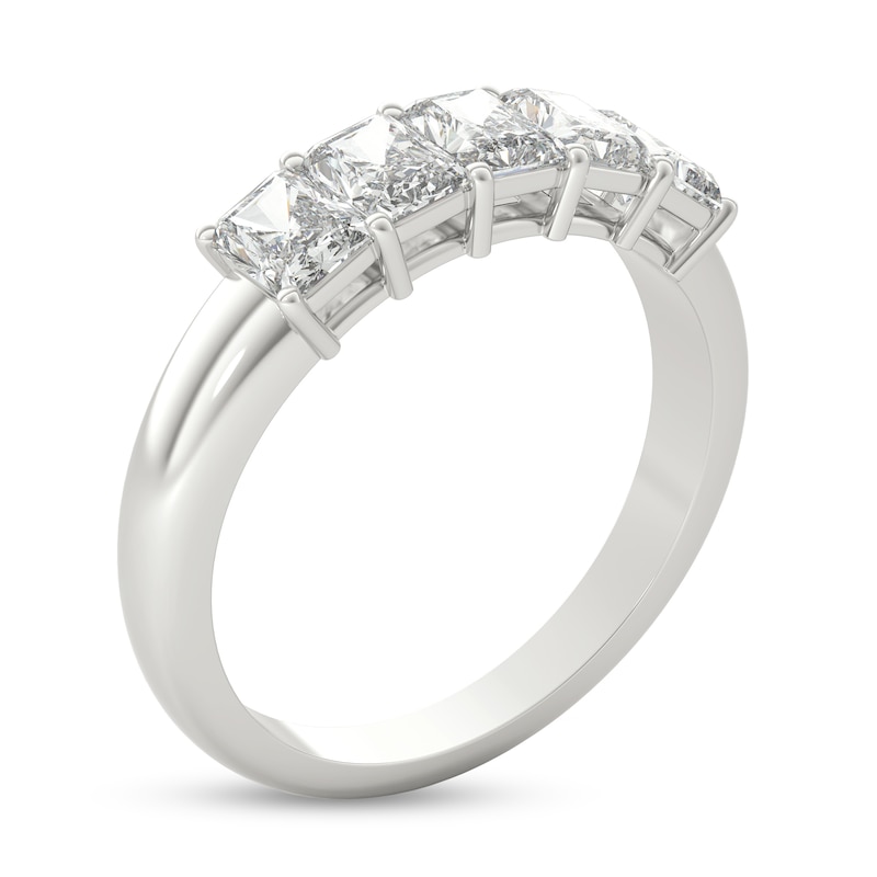 Main Image 2 of 1-1/2 CT. T.W. Radiant-Cut Diamond Five Stone Anniversary Band in Platinum (G/VS2)