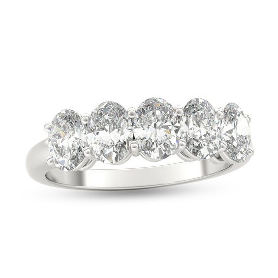 1-1/2 CT. T.w. Oval Diamond Five Stone Anniversary Band in Platinum (I/Vs2)