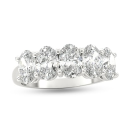 2-1/2 CT. T.W. Oval Diamond Five Stone Anniversary Band in Platinum (I/VS2)