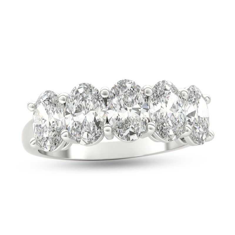 Main Image 1 of 2-1/2 CT. T.W. Oval Diamond Five Stone Anniversary Band in Platinum (I/VS2)