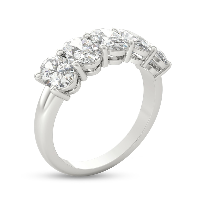 Main Image 2 of 2-1/2 CT. T.W. Oval Diamond Five Stone Anniversary Band in Platinum (I/VS2)