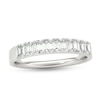 Thumbnail Image 1 of 1-1/10 CT. T.W. Emerald-Cut Diamond Nine Stone Anniversary Band in Platinum (I/VS2)