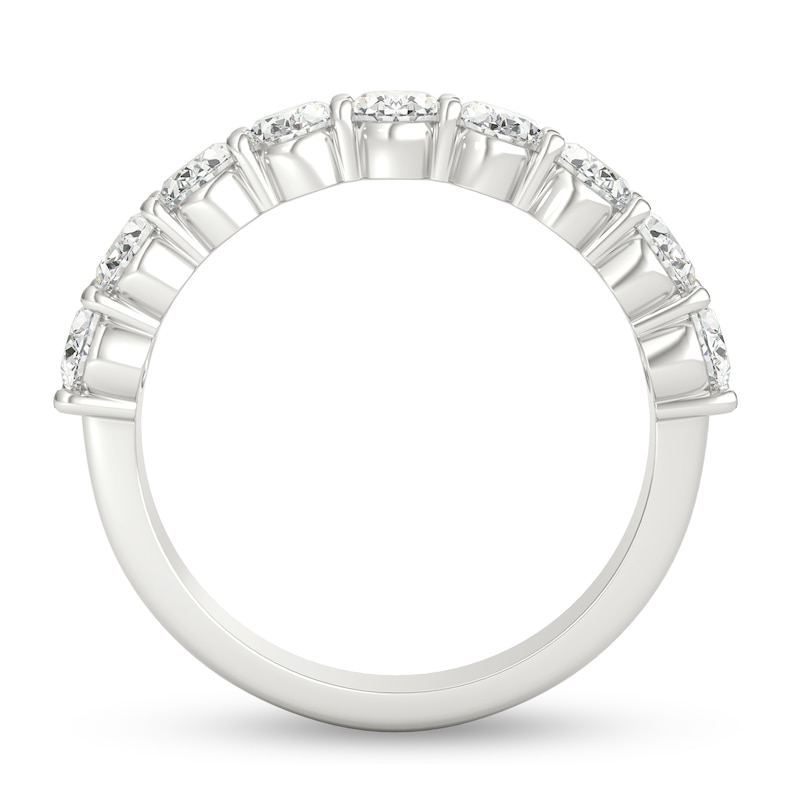 Main Image 3 of 2 CT. T.W. Oval Diamond Nine Stone Anniversary Band in Platinum (I/VS2)
