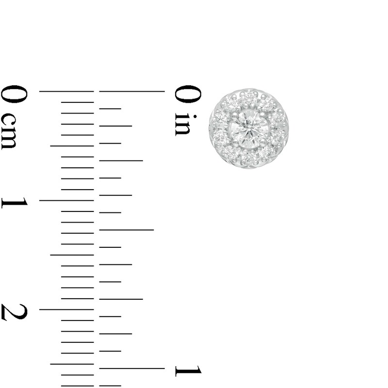 Main Image 3 of 1/2 CT. T.W. Diamond Frame Stud Earrings in 10K White Gold