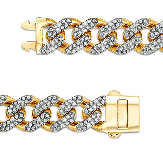 Men's 4-1/6 CT. T.w. Diamond Curb Chain Necklace in Hollow 10K Gold - 24"