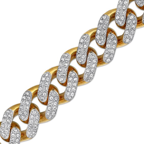 1-3/8 CT. T.w. Diamond Curb Chain Bracelet in Hollow 10K Gold - 8.5"
