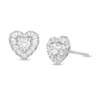 Thumbnail Image 1 of 1/2 CT. T.W. Diamond Heart Frame Stud Earrings in 10K White Gold