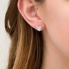 Thumbnail Image 2 of 1/2 CT. T.W. Diamond Heart Frame Stud Earrings in 10K White Gold