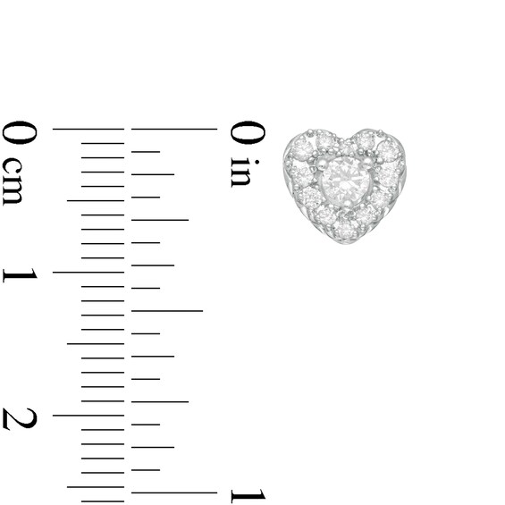 1/2 CT. T.w. Diamond Heart Frame Stud Earrings in 10K White Gold