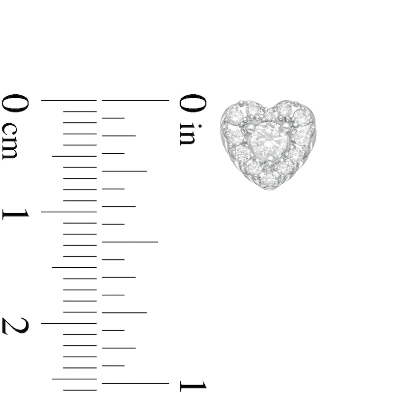 Main Image 3 of 1/2 CT. T.W. Diamond Heart Frame Stud Earrings in 10K White Gold