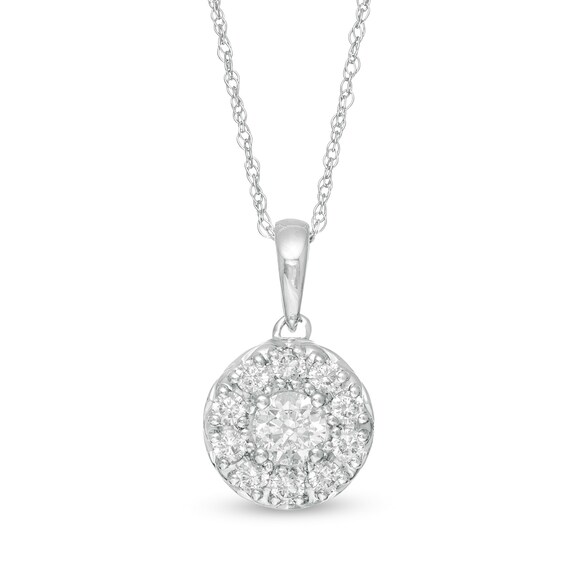 1/2 CT. T.w. Diamond Frame Pendant in 10K White Gold