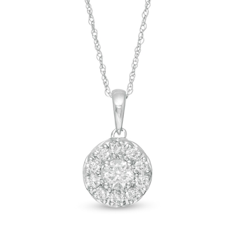 Main Image 1 of 1/2 CT. T.W. Diamond Frame Pendant in 10K White Gold