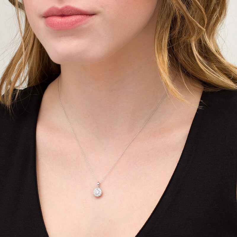 Main Image 2 of 1/2 CT. T.W. Diamond Frame Pendant in 10K White Gold