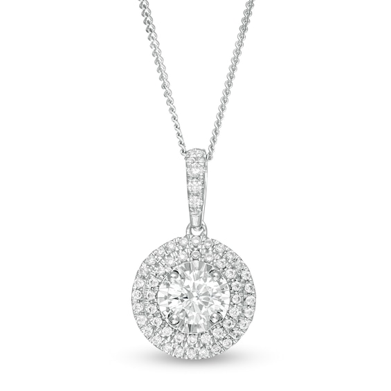 1/2 CT. T.w. Diamond Double Frame Pendant in 10K White Gold
