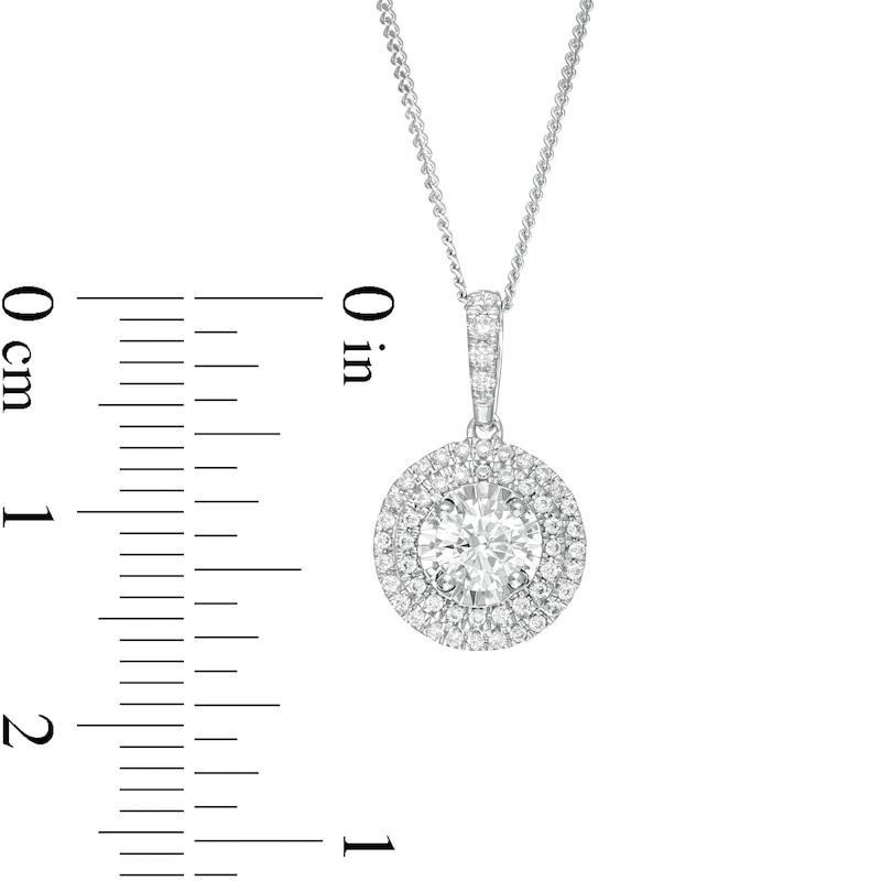 Main Image 4 of 1/2 CT. T.W. Diamond Double Frame Pendant in 10K White Gold
