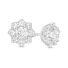 Thumbnail Image 1 of 1/2 CT. T.W. Diamond Flower Frame Stud Earrings in 10K White Gold