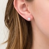 Thumbnail Image 2 of 1/2 CT. T.W. Diamond Flower Frame Stud Earrings in 10K White Gold