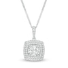 Thumbnail Image 1 of 1/2 CT. T.W. Diamond Double Cushion Frame Pendant in 10K White Gold