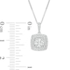 Thumbnail Image 4 of 1/2 CT. T.W. Diamond Double Cushion Frame Pendant in 10K White Gold