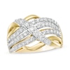 Thumbnail Image 0 of 1 CT. T.W. Diamond Multi-Row Bypass Ring in 10K Gold