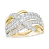 Thumbnail Image 1 of 1 CT. T.W. Diamond Multi-Row Bypass Ring in 10K Gold