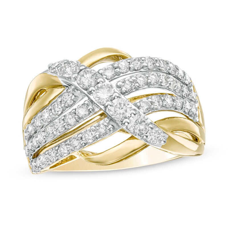 Main Image 1 of 1 CT. T.W. Diamond Multi-Row Bypass Ring in 10K Gold