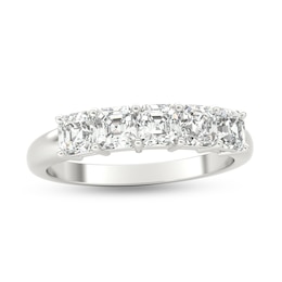 1 CT. T.W. Asscher-Cut Diamond Five Stone Anniversary Band in Platinum (I/VS2)