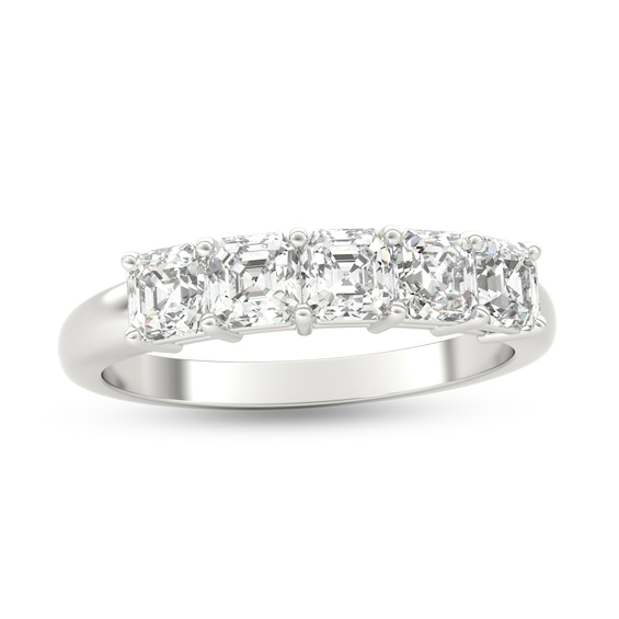 1 CT. T.w. Asscher-Cut Diamond Five Stone Anniversary Band in Platinum (I/Vs2)
