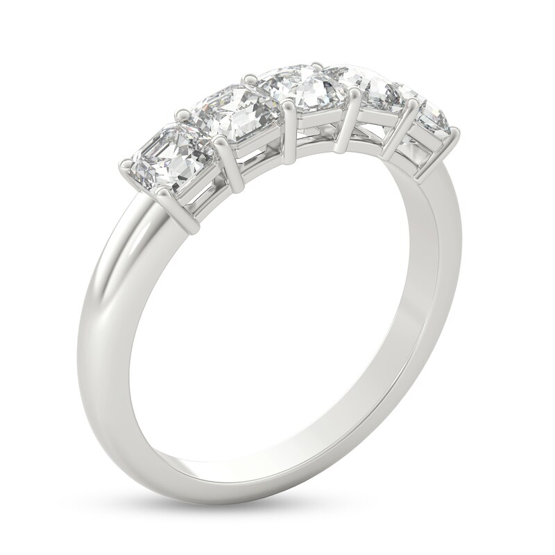 Main Image 2 of 1 CT. T.W. Asscher-Cut Diamond Five Stone Anniversary Band in Platinum (I/VS2)