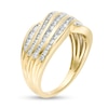 Thumbnail Image 3 of 1 CT. T.W. Diamond Multi-Row Crossover Ring in 10K Gold