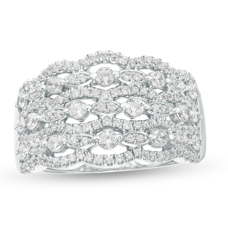 Main Image 1 of 1 CT. T.W. Diamond Lattice Ring in 10K White Gold