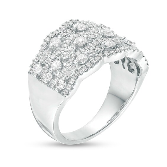 1 CT. T.w. Diamond Lattice Ring in 10K White Gold