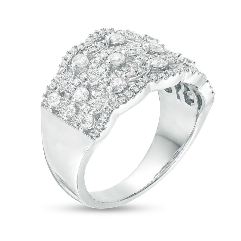 Main Image 3 of 1 CT. T.W. Diamond Lattice Ring in 10K White Gold