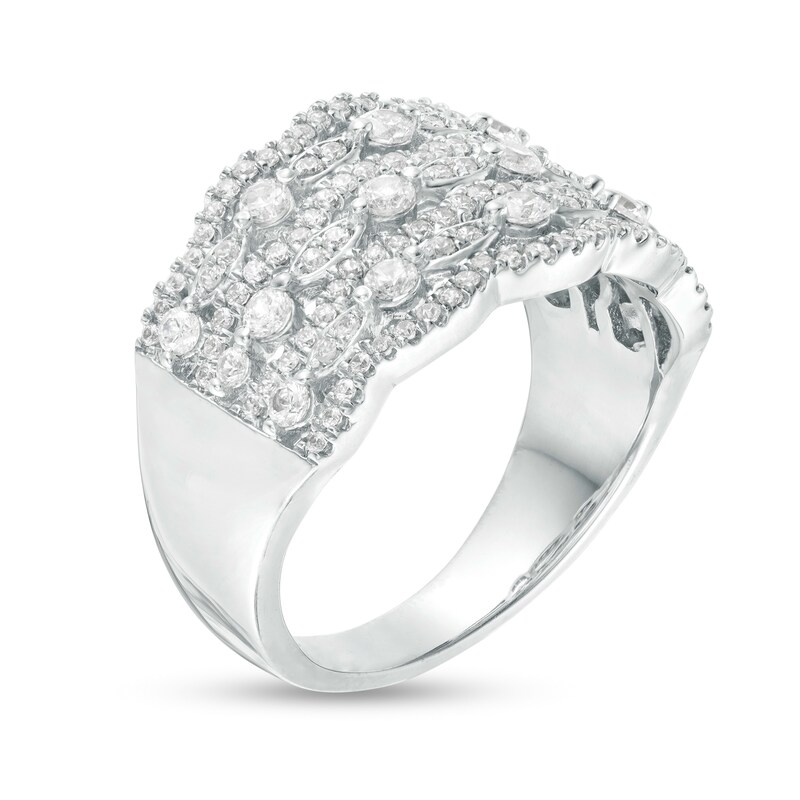 1 CT. T.W. Diamond Lattice Ring in 10K White Gold