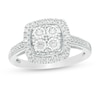 Thumbnail Image 1 of 1/4 CT. T.W. Composite Diamond Cushion Frame Vintage-Style Ring in Sterling Silver