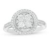 Thumbnail Image 1 of 1/4 CT. T.W. Composite Diamond Frame Vintage-Style Ring in Sterling Silver