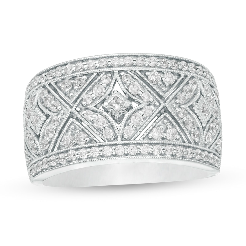 Main Image 1 of 3/4 CT. T.W. Diamond Art Deco Vintage-Style Ring in Sterling Silver