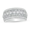 Thumbnail Image 1 of 1/2 CT. T.W. Diamond Multi-Row Vintage-Style Ring in Sterling Silver