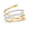 Thumbnail Image 1 of 1/10 CT. T.W. Diamond Multi-Row Spiral Ring in 10K Gold - Size 7
