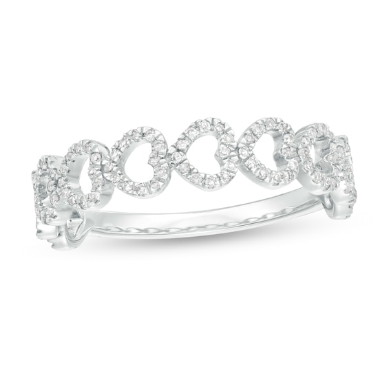 1/6 CT. T.w. Diamond Sideways Heart Ring in 10K White Gold