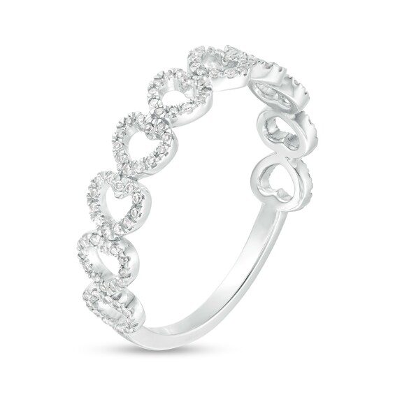 1/6 CT. T.w. Diamond Sideways Heart Ring in 10K White Gold