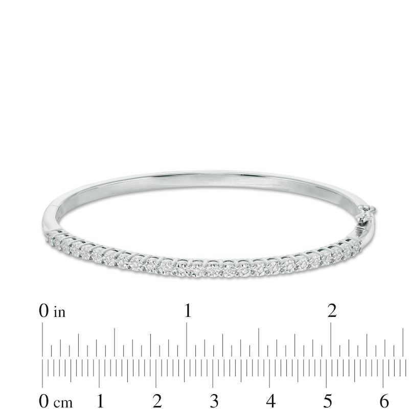 Main Image 3 of 1/4 CT. T.W. Diamond Bangle in Sterling Silver